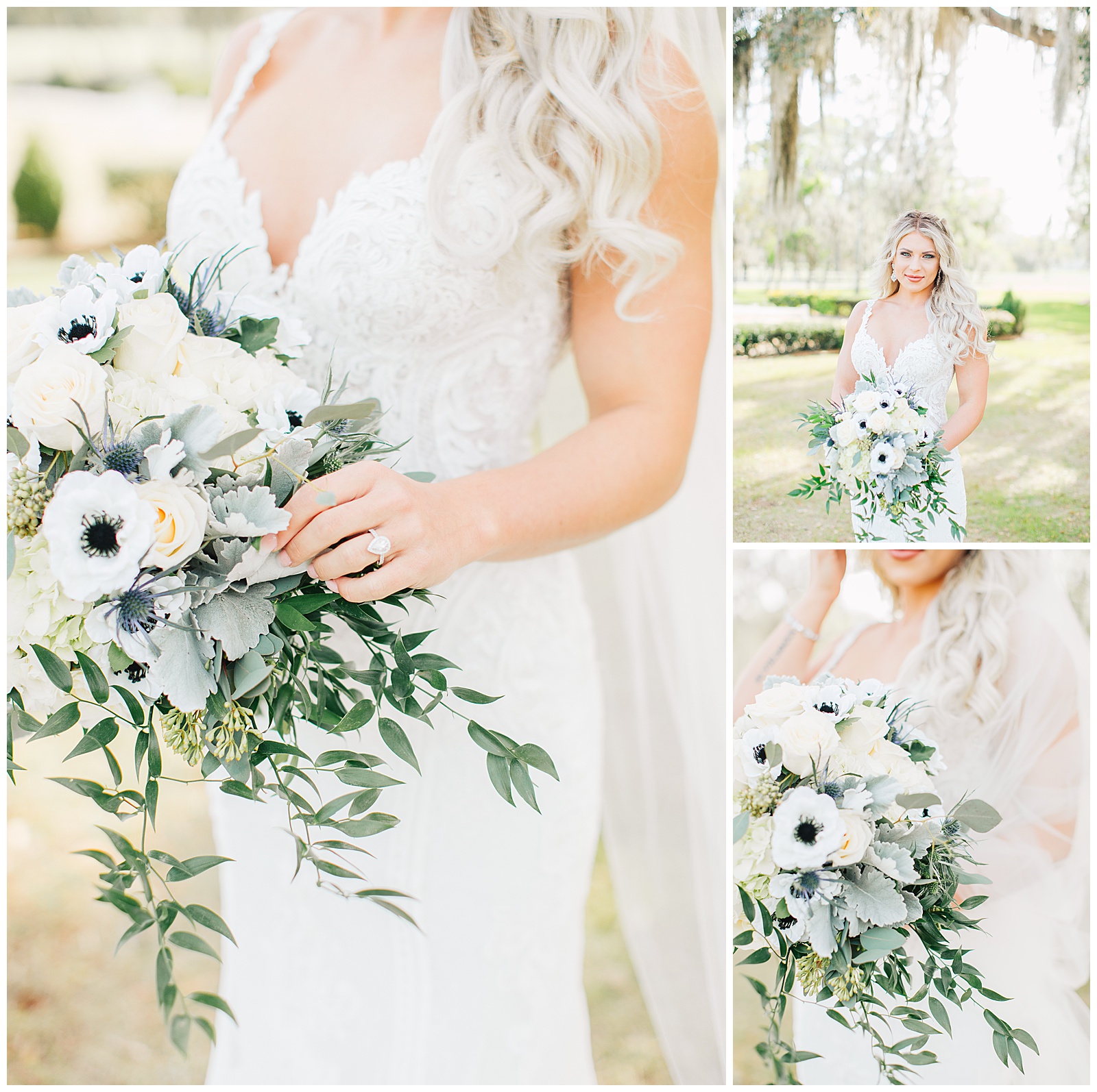 dusty blue wedding flowers