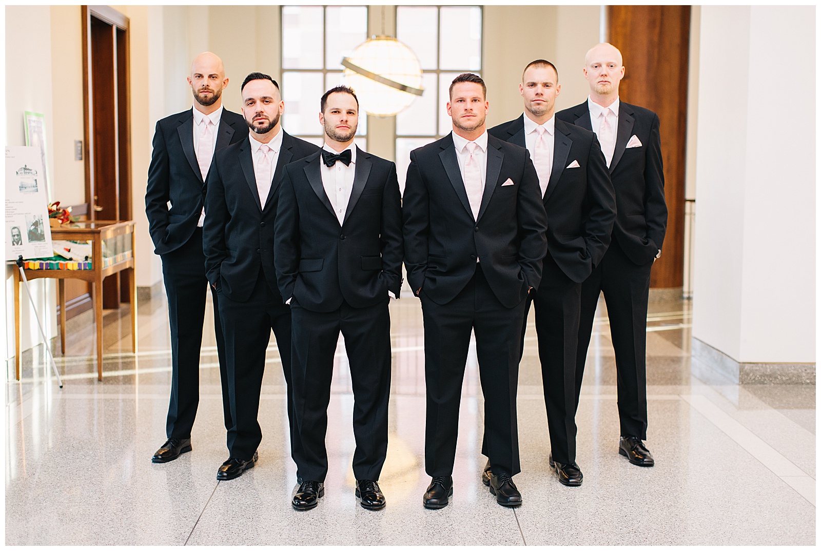 jacksonville library wedding - black groomsmen suits - classic groomsmen attire