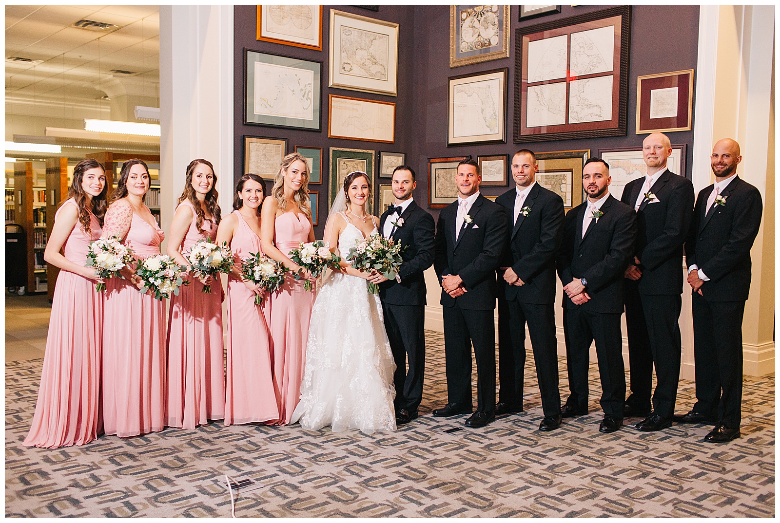 blush bridesmaids and groomsmen - rose color bridesmaid dresses