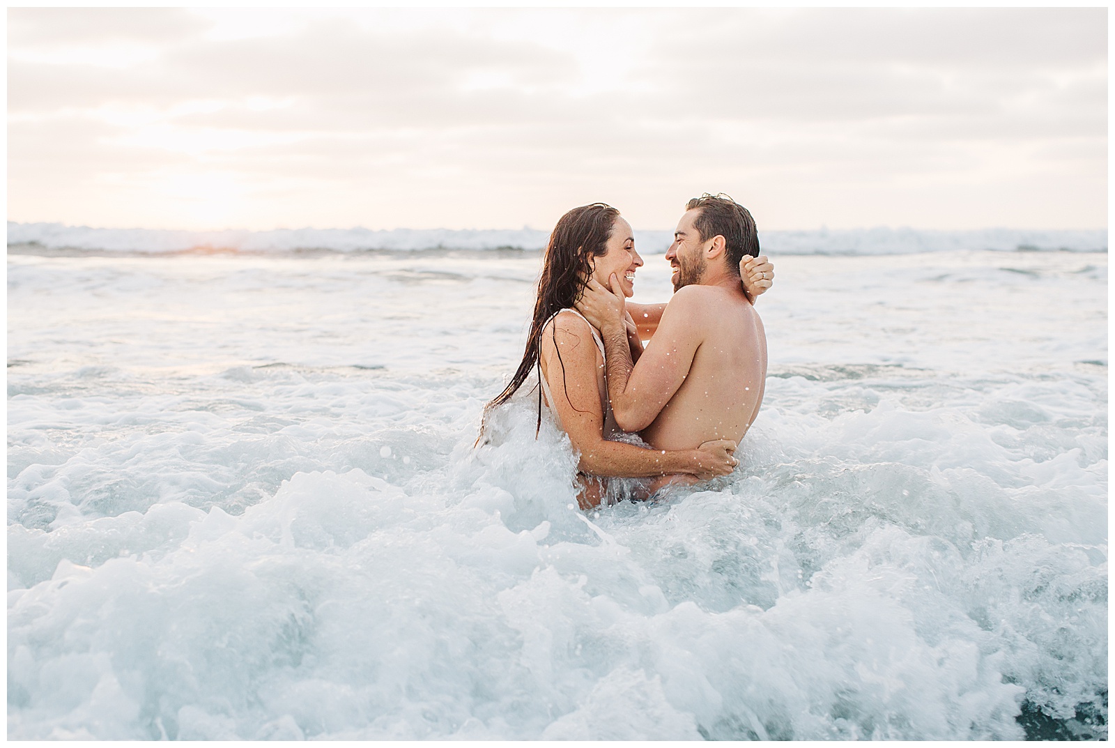 san diego wedding photographer - engagement session in water - beach