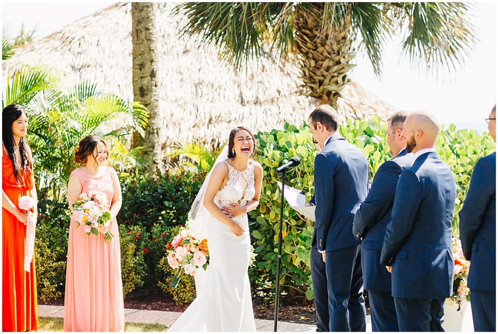 Bride and groom vow exchange at Ritz Carlton Wedding, Sarasota, Florida  | By Sarasota Wedding Photographer, Nikki Golden