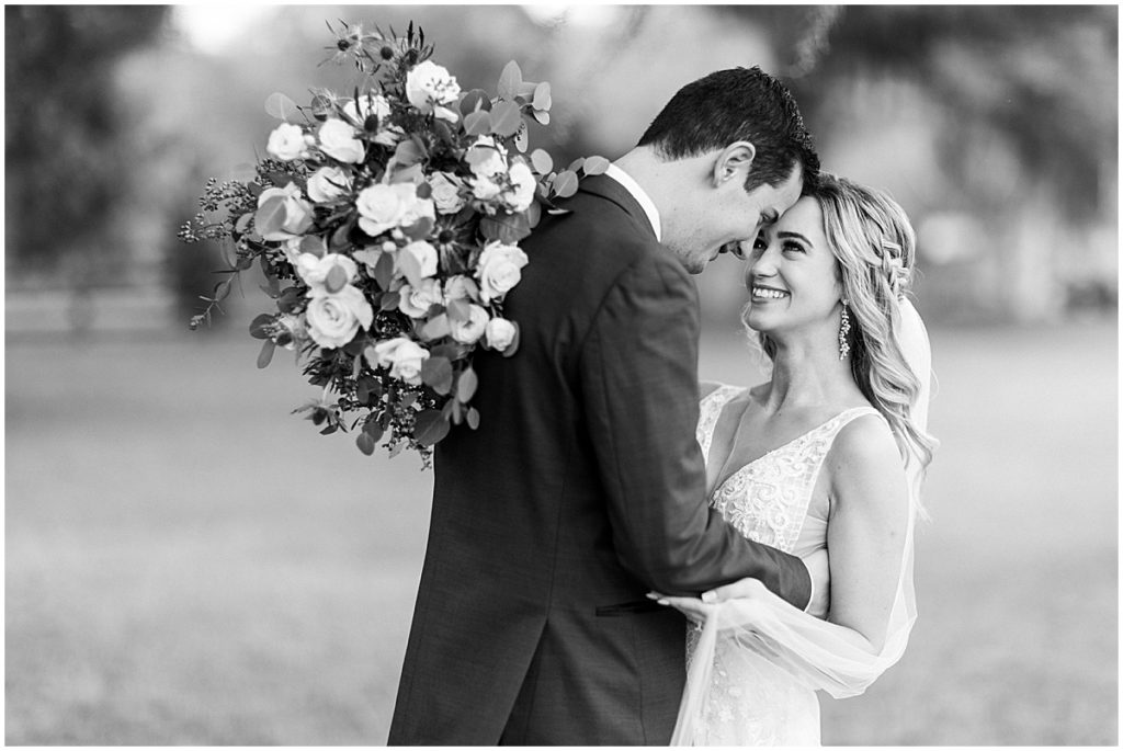 Black and white portrait of bride and groom | By Jacksonville Wedding Photographer, Nikki Golden