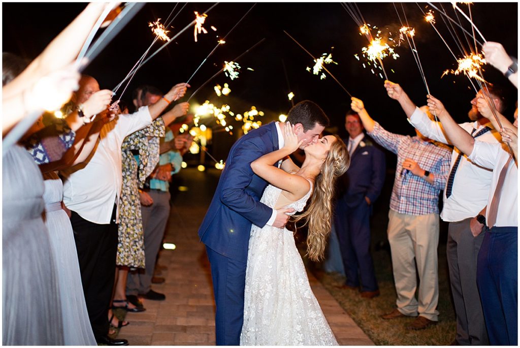 Wedding reception sparkler send off at Tuscan Rose Vineyards | By Jacksonville Wedding Photographer, Nikki Golden