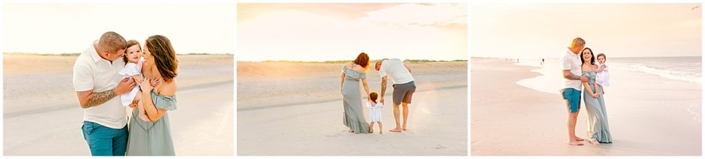 Family with baby daughter on the beach at St Augustine | By St Augustine Photographer, Nikki Golden