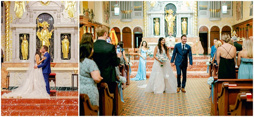 Just married bride and groom at the Basillica St Augustine | By St Augustine Photographer, Nikki Golden