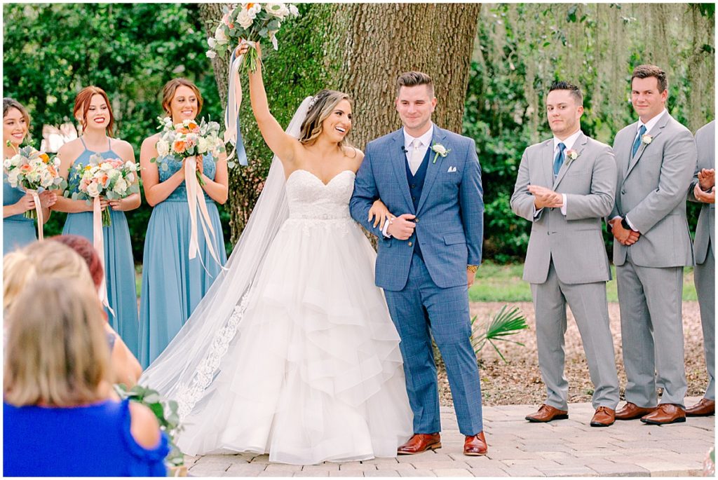 Bride and groom at wedding ceremony at Bowing Oaks | By Nikki Golden, Jacksonville Wedding Photographer