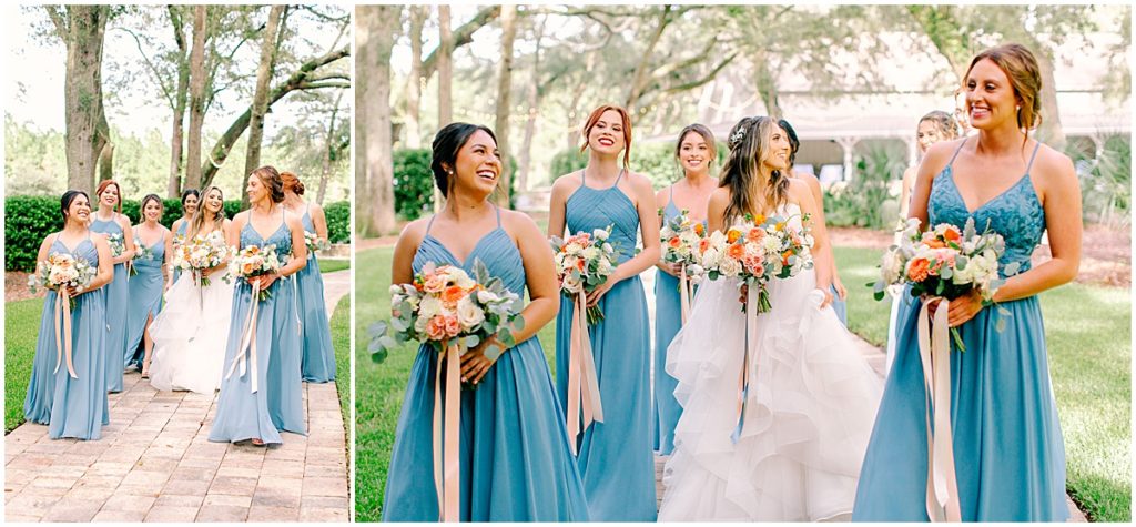 Bride with bridesmaids at bowing oaks wedding | By Nikki Golden, Jacksonville Wedding Photographer