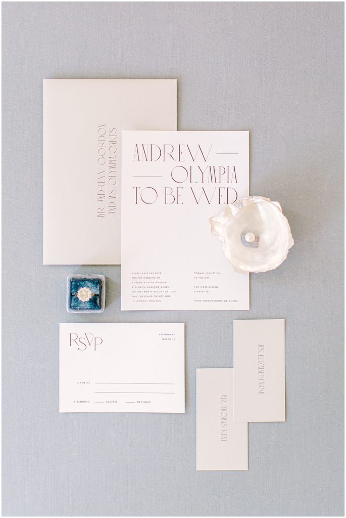 Elegant Invitation suite with blush tones and pearl accents | Nikki Golden Photography