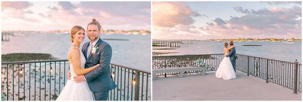 Bride and groom at Sunset at St Augustine Wedding | Nikki Golden Photography