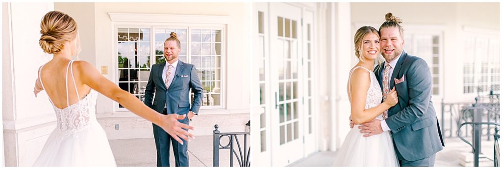 First look with bride and groom at River House Events | St Augustine | St Augustine wedding photographer | Nikki Golden