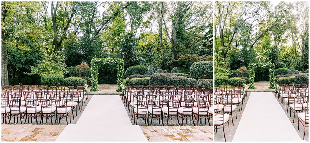 Wedding ceremony set-up at The Estate Atlanta | Nikki Golden Photography