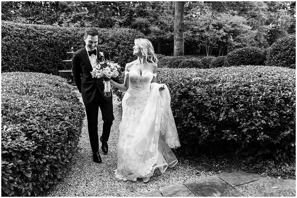 Bride and groom black and white portraits. The Estate, Atlanta Wedding by Nikki Golden Photography
