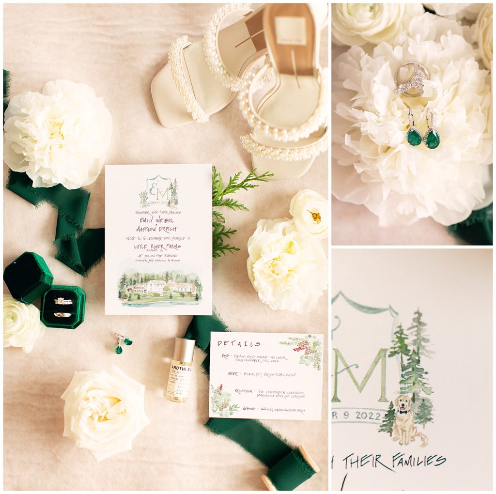 emerald green wedding details 