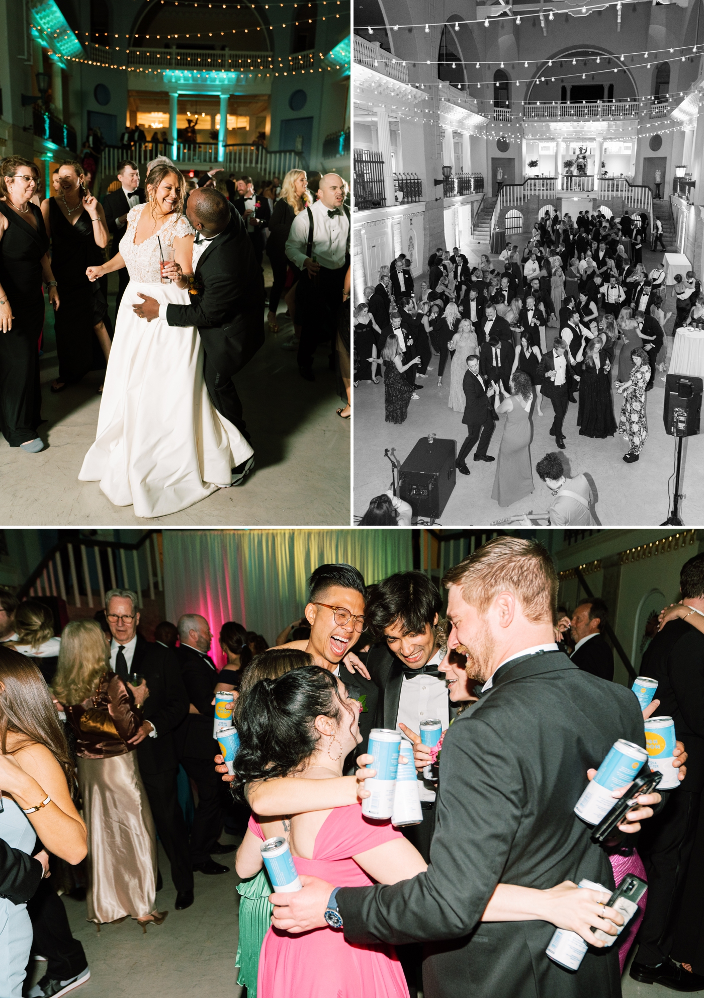 wedding guests on the dance floor in the ballroom at The Lightner Museum