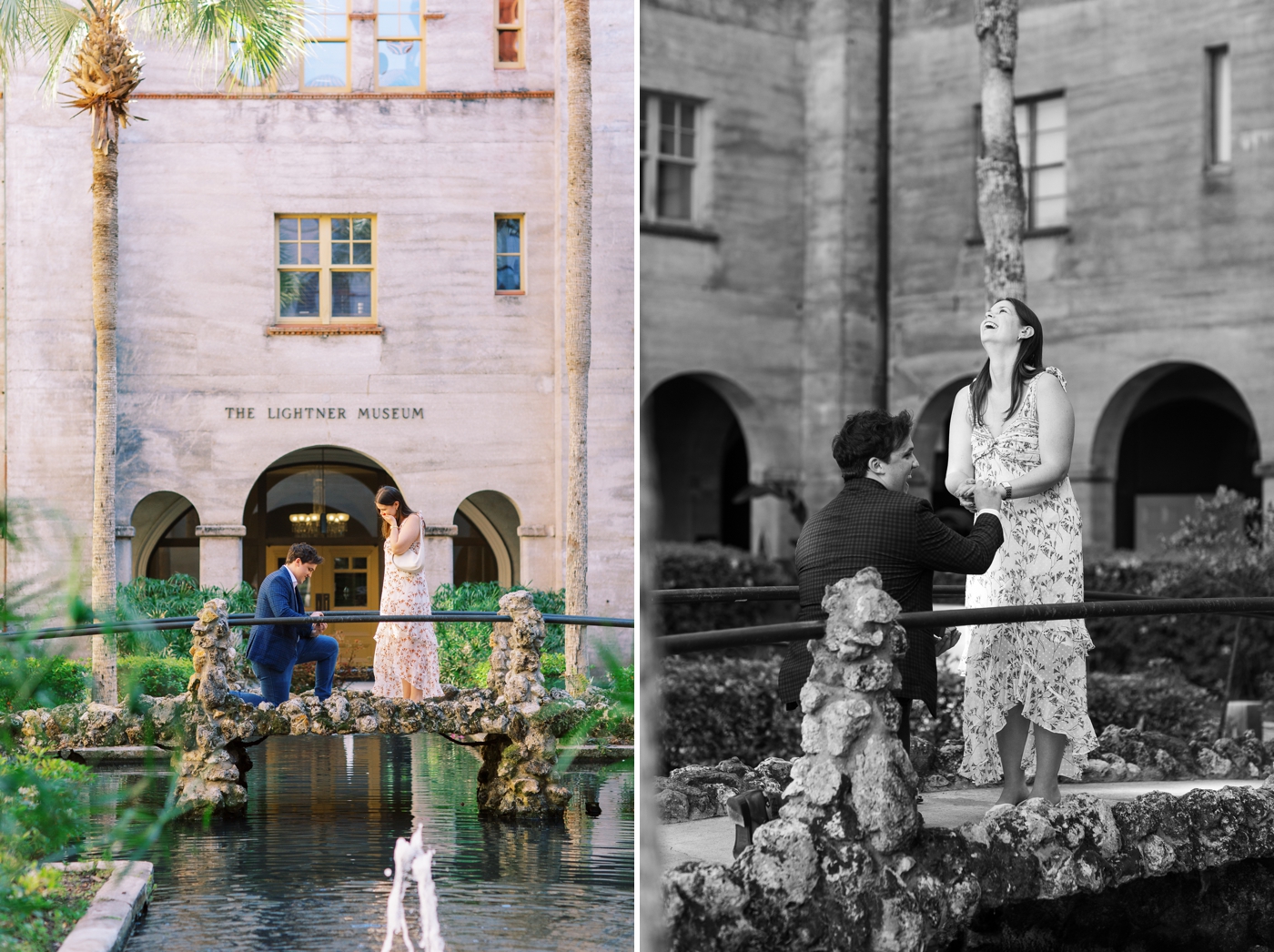 Proposal in the courtyard of The Lightner Museum