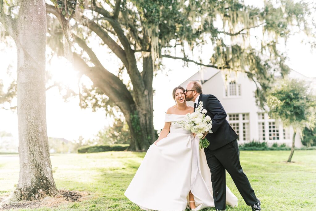 bride and groom at adams estate wedding