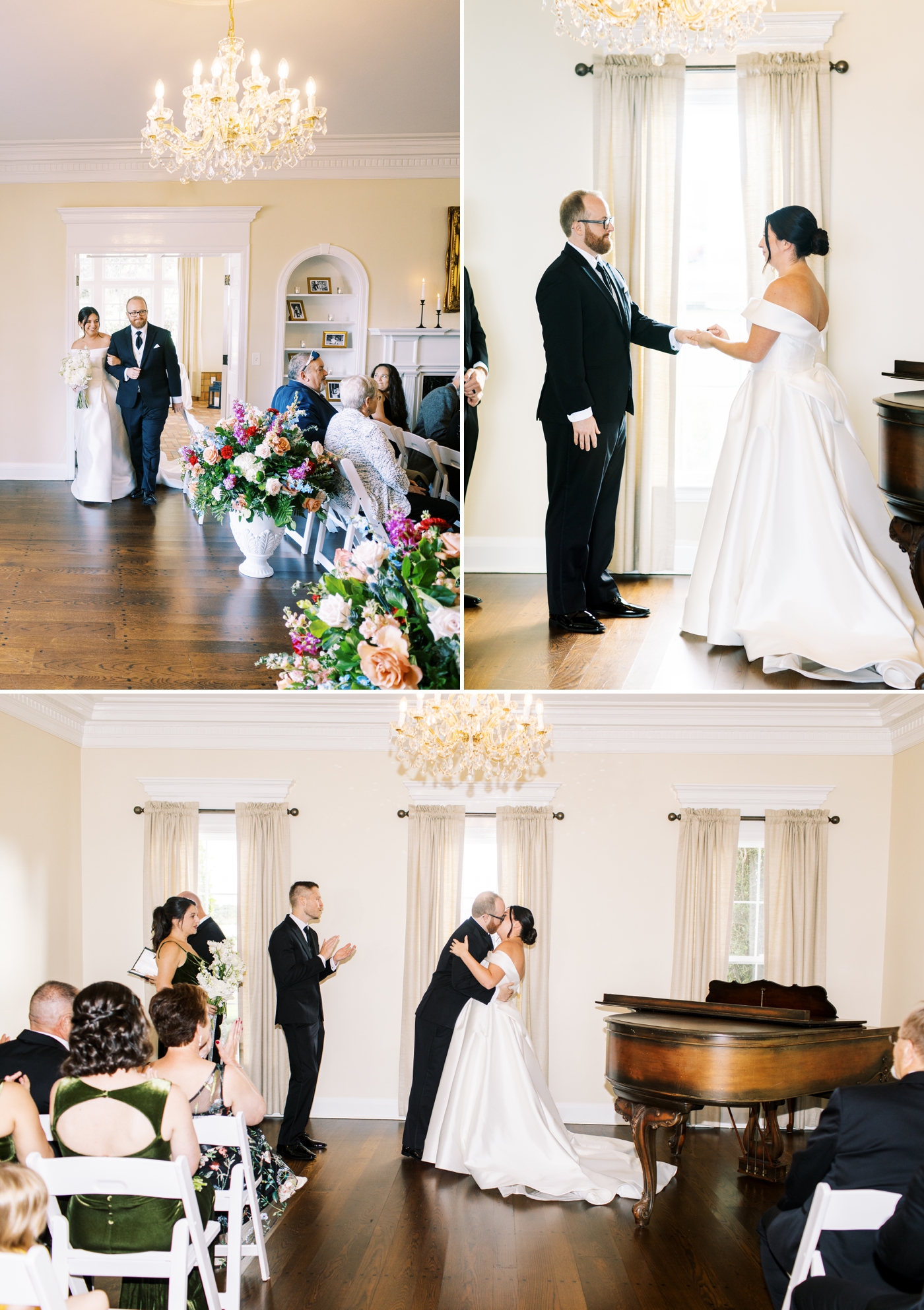 Indoor intimate wedding ceremony at Adams Estate 