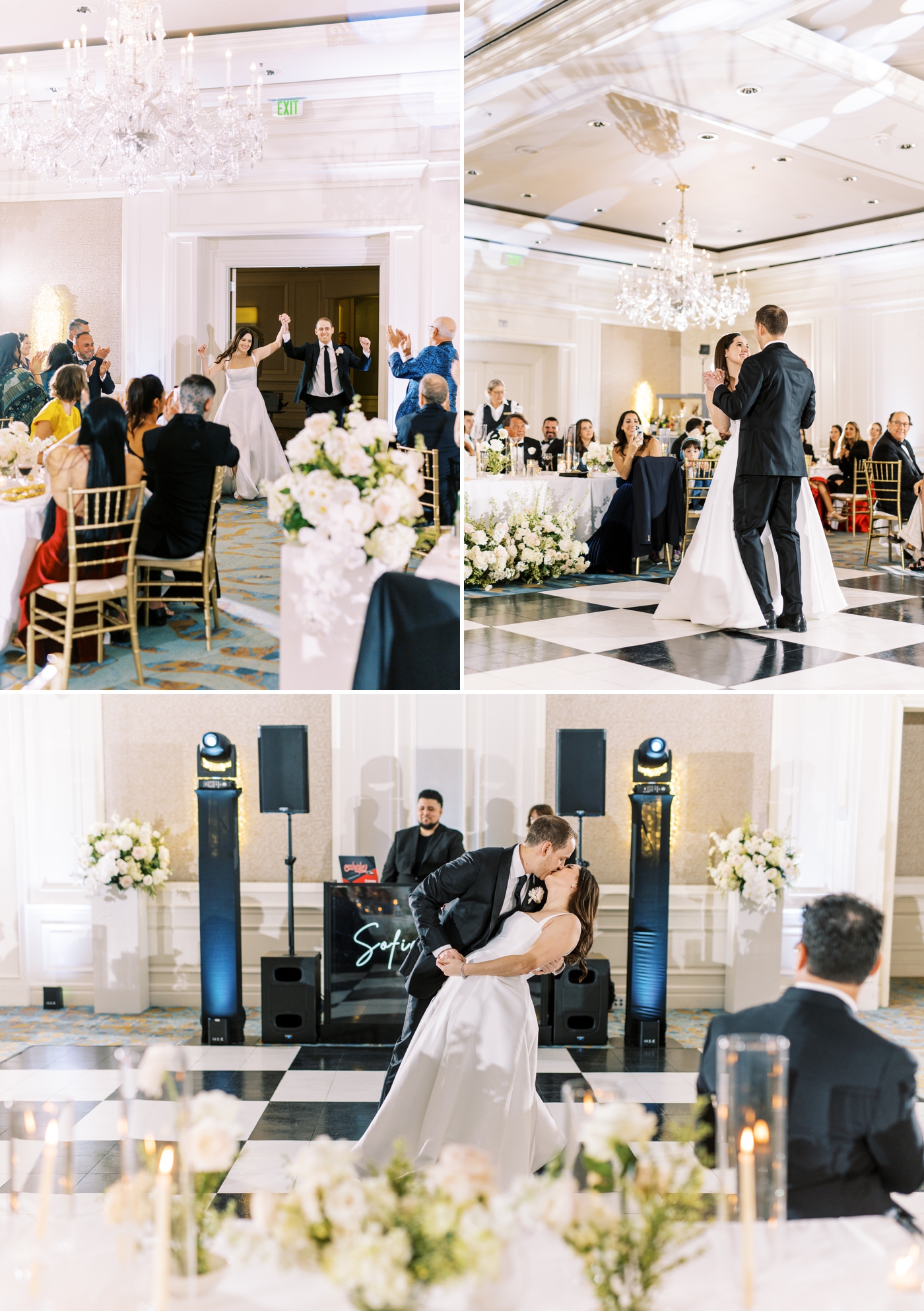 Bride and groom reception entrance at the ballroom at Ritz Carlton Amelia Island 