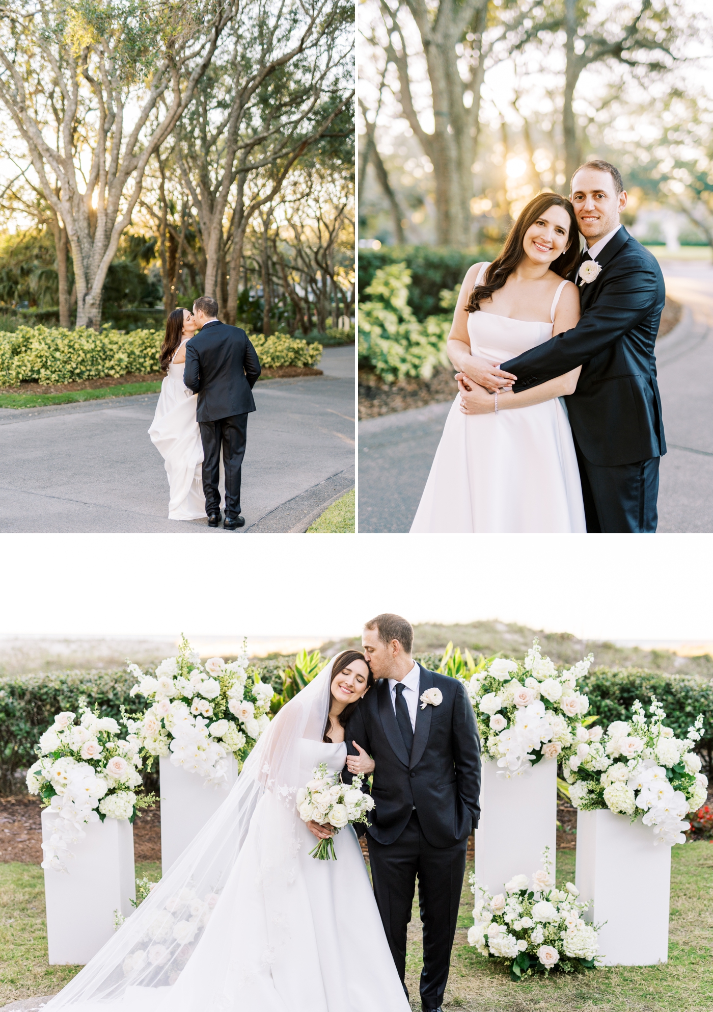 Bride and groom wedding portraits at Ritz Carlton Amelia Island 