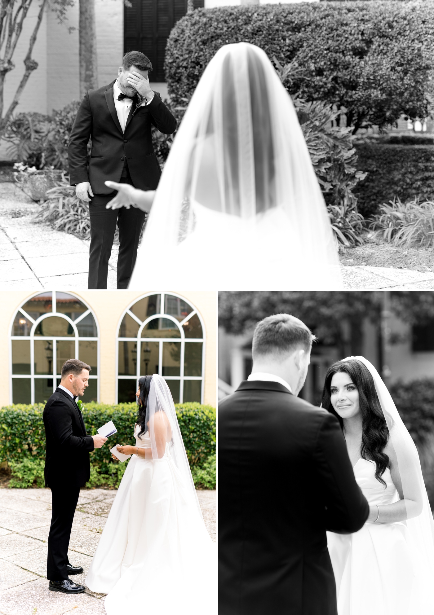 Bride and Groom first look at the King and Prince Resort 